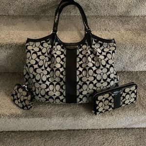 Coach Black and Gray Tote Bag Set